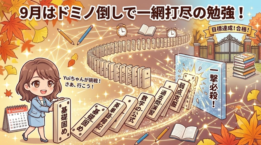 9月は一網打尽、ドミノ倒しの勉強をしろ